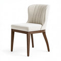 Chaise de salle à manger 55 x 62 x 90 cm textile beige bois brun dossier capitonné