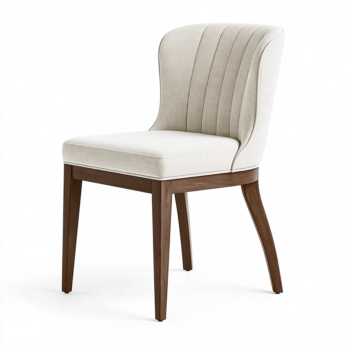 Chaise de salle à manger 55 x 62 x 90 cm textile beige bois brun dossier capitonné