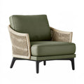 Fauteuil de jardin 75 x 80 x 85 cm en tissu vert et corde tressée style contemporain
