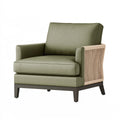 Fauteuil 85 x 85 x 95 cm en tissu vert avec corde style contemporain