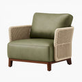 Fauteuil 75 x 80 x 85 cm vert et beige revêtement synthétique style contemporain