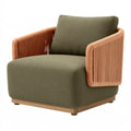 Fauteuil 76 x 78 x 82 cm en tissu vert et cordage terracotta style contemporain