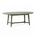 Table à manger ovale 180 x 90 cm en bois vert style contemporain