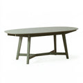Table à manger ovale 180 x 90 cm en bois vert style contemporain