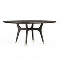 Table de salle à manger ovale 200 x 100 x 75 cm en bois noir style contemporain
