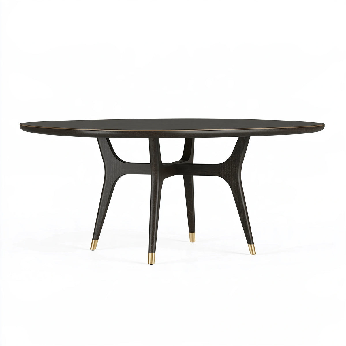 Table de salle à manger ovale 200 x 100 x 75 cm en bois noir style contemporain