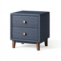 Table de chevet 45 x 38 x 55 cm en bois bleu foncé à 2 tiroirs style contemporain