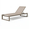 Chaise longue 200 x 65 x 35 cm en aluminium taupe avec toile textilène dossier réglable