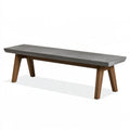Banc 150 x 40 x 45 cm béton gris et bois brun style industriel