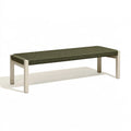 Banc 120 x 40 x 45 cm en corde tressée vert olive et métal beige - style contemporain