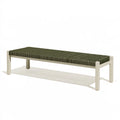 Banc d'extérieur 180 cm en aluminium et corde tressée vert foncé style contemporain